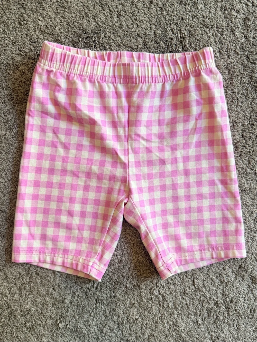 Hanna Andersson Pink and White Gingham Biker Shorts